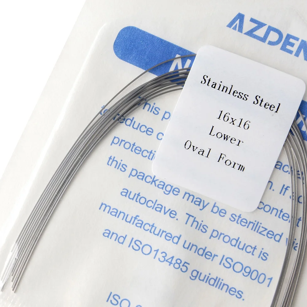 10 Teile/paket AZDENT Dental Kieferorthopädische Edelstahl Runde Rechteckige Bogen Drähte Oval Form Oberen Unteren Drahtbogen – Detail 5