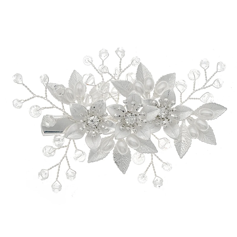 Pearl Rhinestone Flower Bridal Hair Clip Headpiece Luxury & Elegance Floral Comb Wedding Jewellry Accessories Bridesmaid Favours