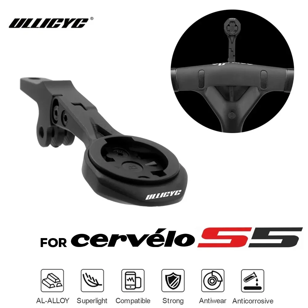 Per Cervelo S5 Aerobar Supporto per computer con manubrio integrato compatibile con Gopro/GPS/Garmin/Bryton/Wahoo in lega di all