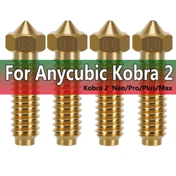 For Anycubic Kobra 2 Kobra 2 Neo/Pro/Plus/Max Nozzle Brass 3D Printer Accessories Nozzles 0.2/0.4/0.6mm for Anycubic Kobra 2 Pro
