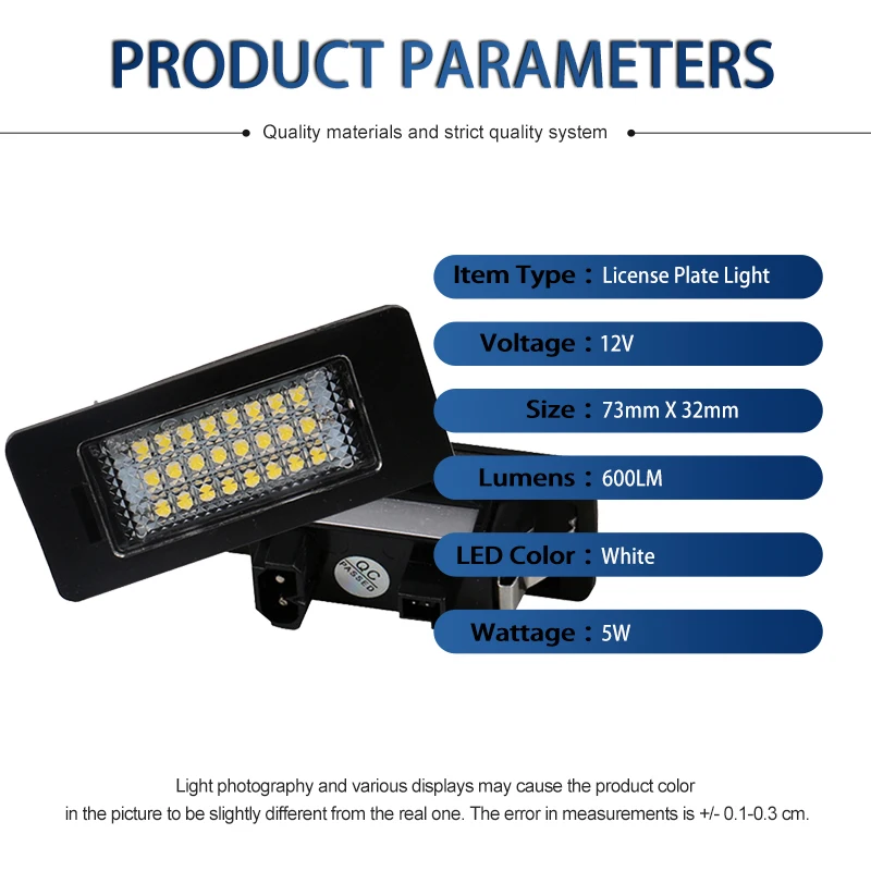 2Pcs Car LED Number License Plate Light Canbus For BMW 5 series E39 E60 M5 525i 525xi 530xi 535i 535xi 528i 530i 540i 540iA 550i