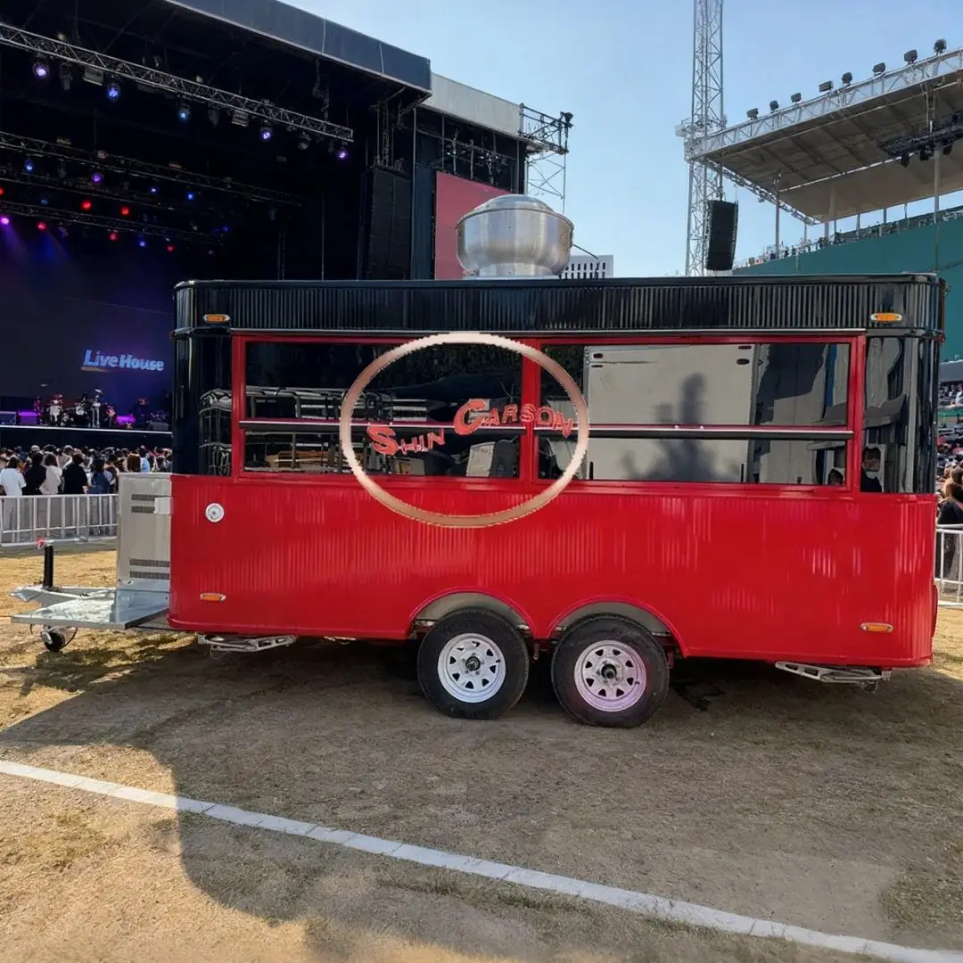 

Shin Carson Stainless Steel Mobile Food Truck Customizable Kitchen for Coffee Ice Cream Fast Food Trailer