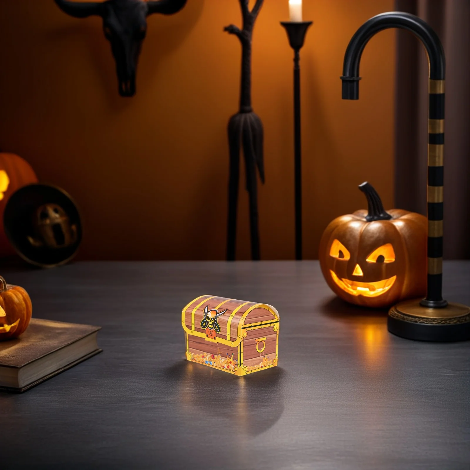 

20Pcs Unique Pirate Treasure Chest Candy Box Halloween Party Favors Decoration Storage Container Gifts Supplies