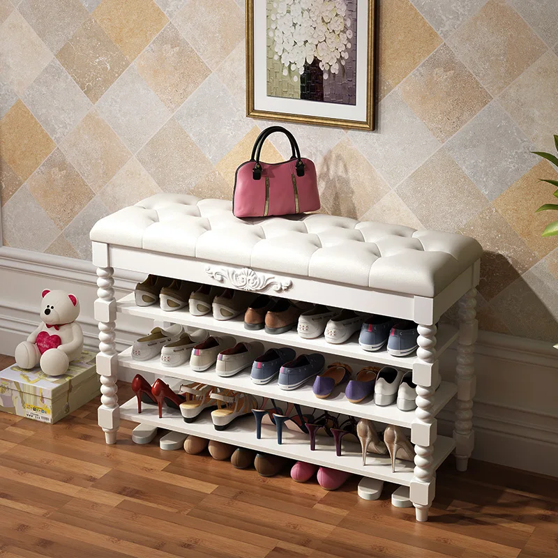 

White shoe-changing stool, shoe cabinet, shoe-trying, stool-style entry, shoe-changing cabinet, storage stool, storage stool