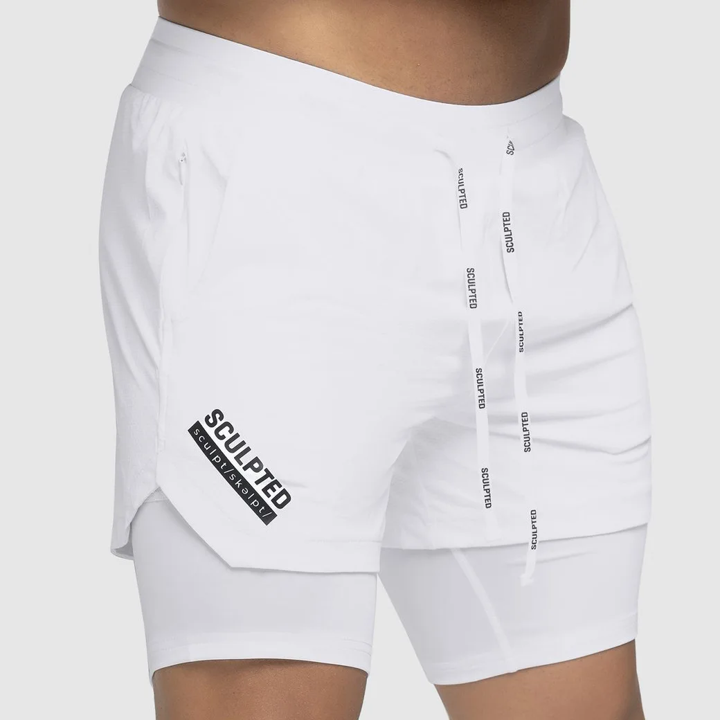 Herren 2 in 1 Sommers port Shorts Hosen Laufen Fitness-Studio Übung Sport Männer Training Bodybuilding