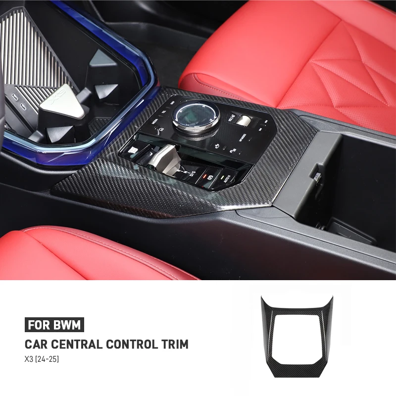 

For BMW X3 G45 2024 2025 Real Carbon Fiber Car Central Control Gear Shift Panel Frame Trim Cover Decorative Sticker Accessories