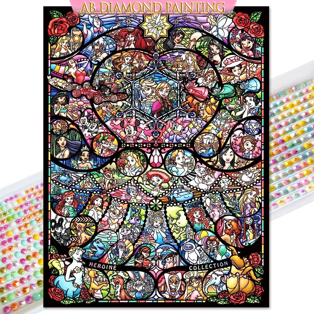 Disney-pintura de diamantes de dibujos animados, punto de cruz, princesa AB, taladros, 5D bordado de diamantes, bricolaje, Castillo de Mickey Mouse,