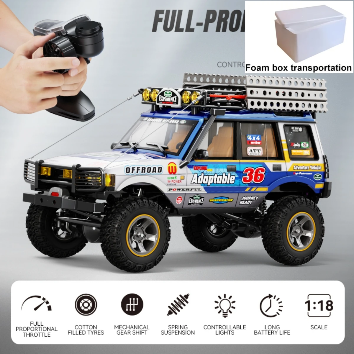 JXC LR1801 RC Car 1/18 2.4G 4WD Full Proportion RC Crawler Mode