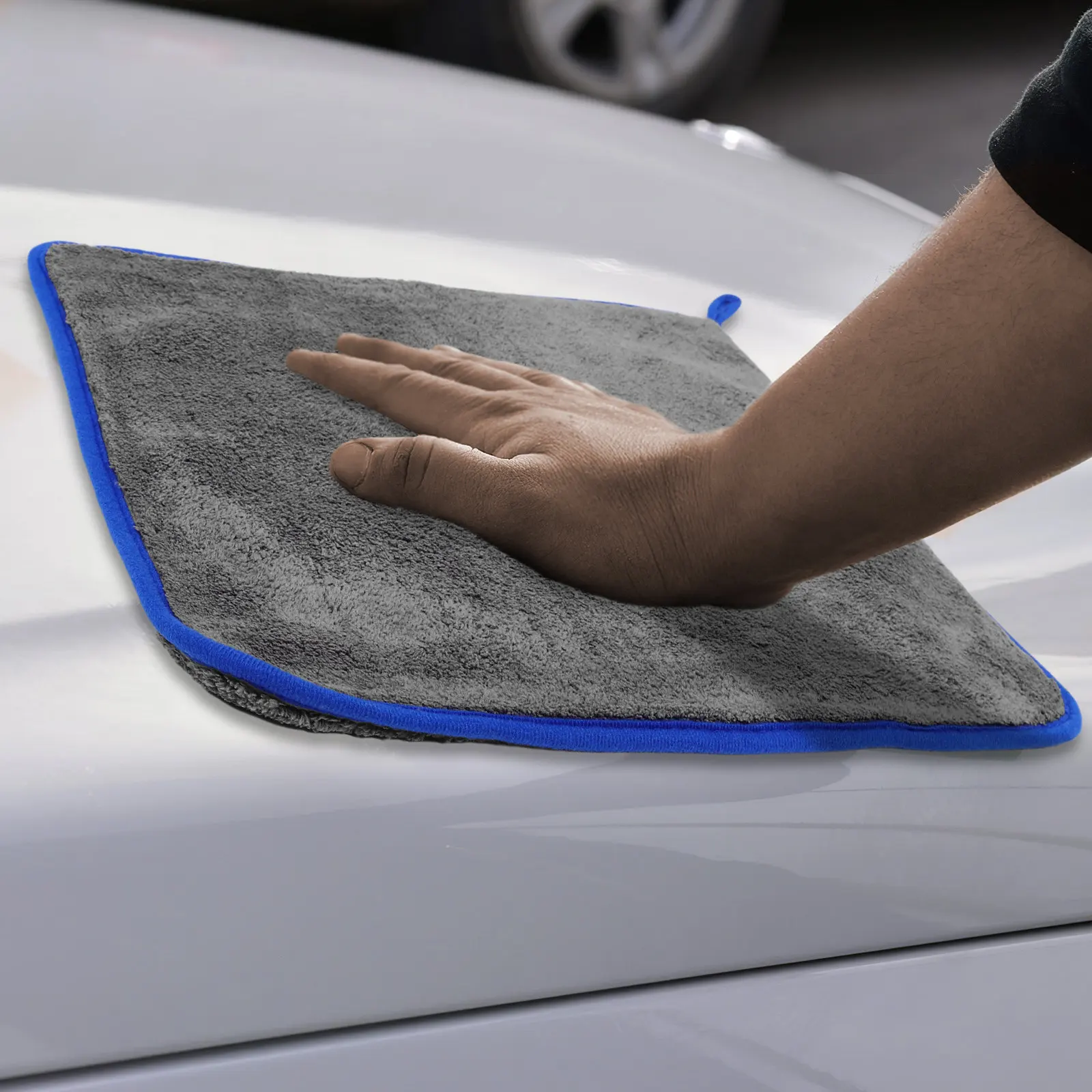 

Набор из 3 ультратолстых салфеток из кораллового флиса для сушки и чистки автомобиля, для автодетейлинга, вощения и домашнего использования, супервпитывающие, без ворса