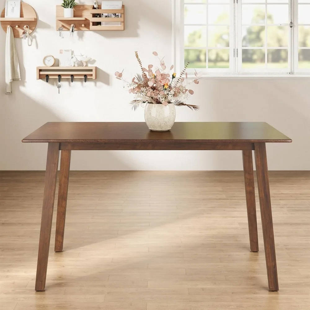44.3 Dining Table for 2-4 People, Farmhouse Solid Wood Kitchen Table, 300LBS Capacity, Small Modern Rectangular Table