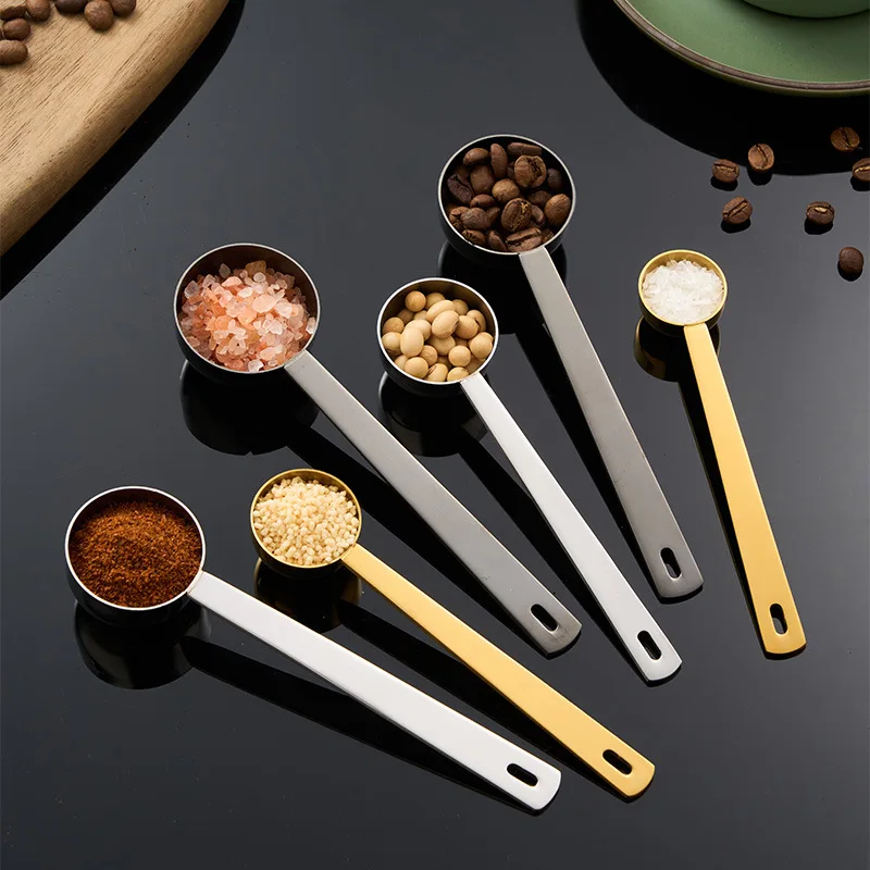 

OANKR Coffee Scoop Premium Stainless Steel Measuring Spoon with 15/20/25ml Long Handles Tablespoon Kitchen Cafe Accessories