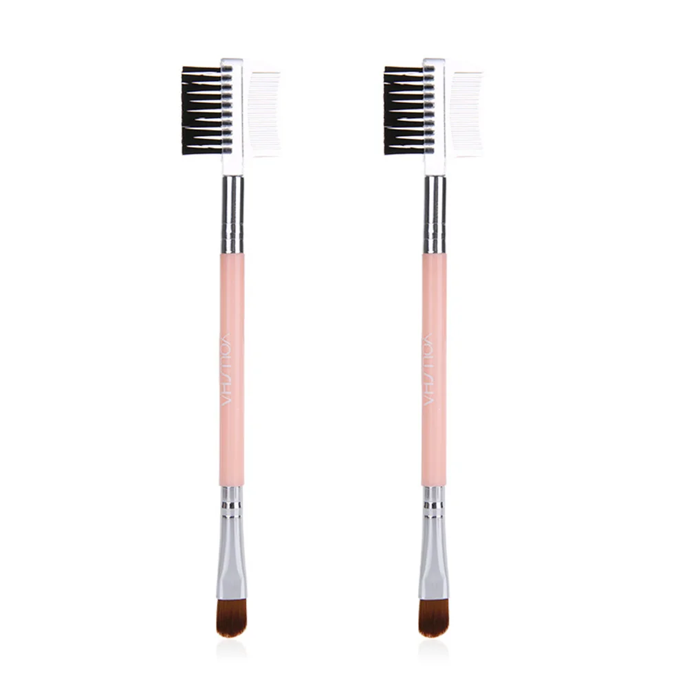 

Double Ended Makeup Brush Kit Eyelash Eyeshadow Brushes Eyebrow Tool for Women Girls Portable Long Lasting Cosmetics Brush