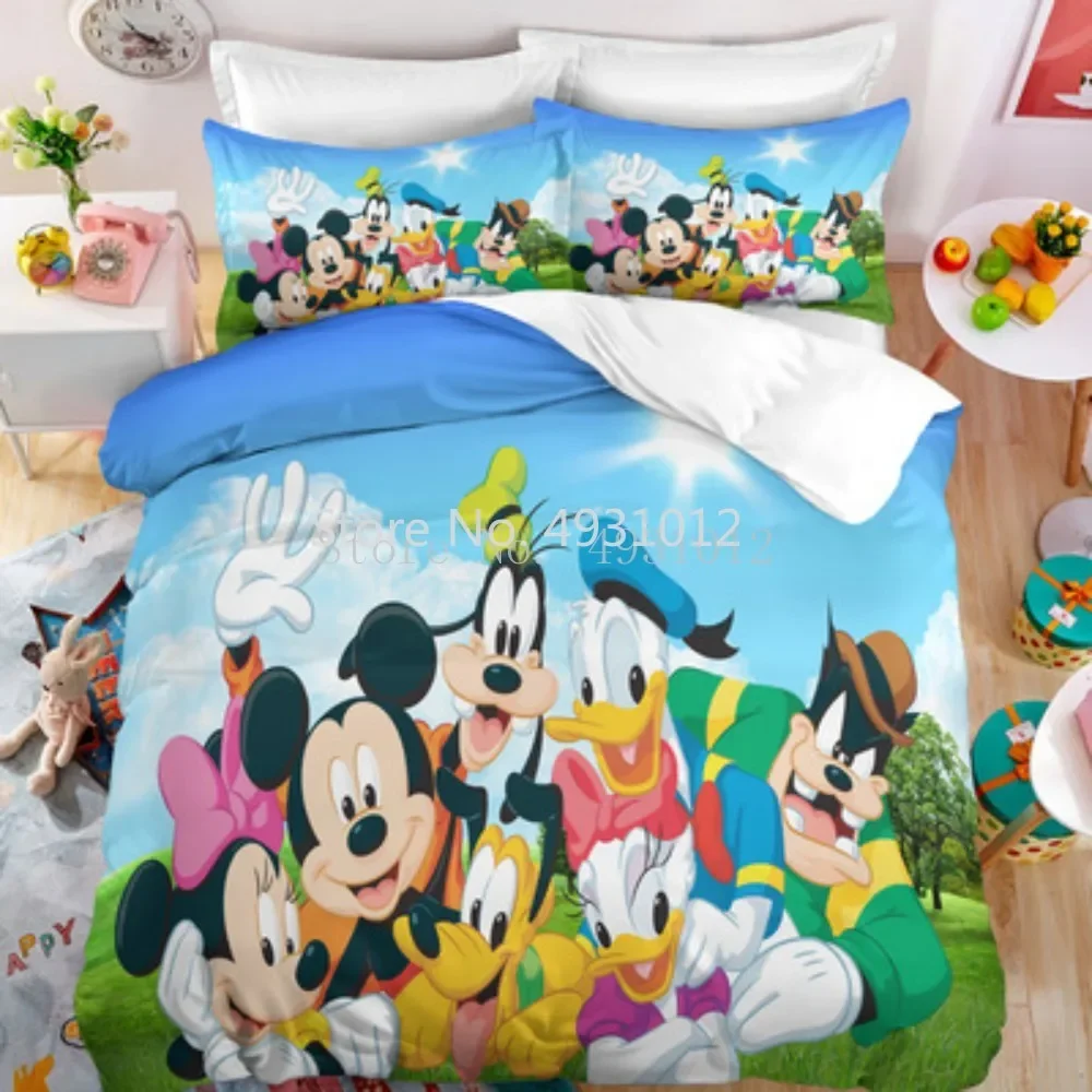 

Disney Surprise Mickey Minnie Mouse 3D Duvet Cover Set Twin Single Queen King Size Bedroom Decor Cartoon Bedding Set 3pcs