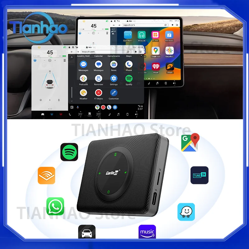 Wireless Portable CarPlay Dongle Multimedia Smart Box Adapter for Car Radio 5G for Tesla Model 3 X Y S