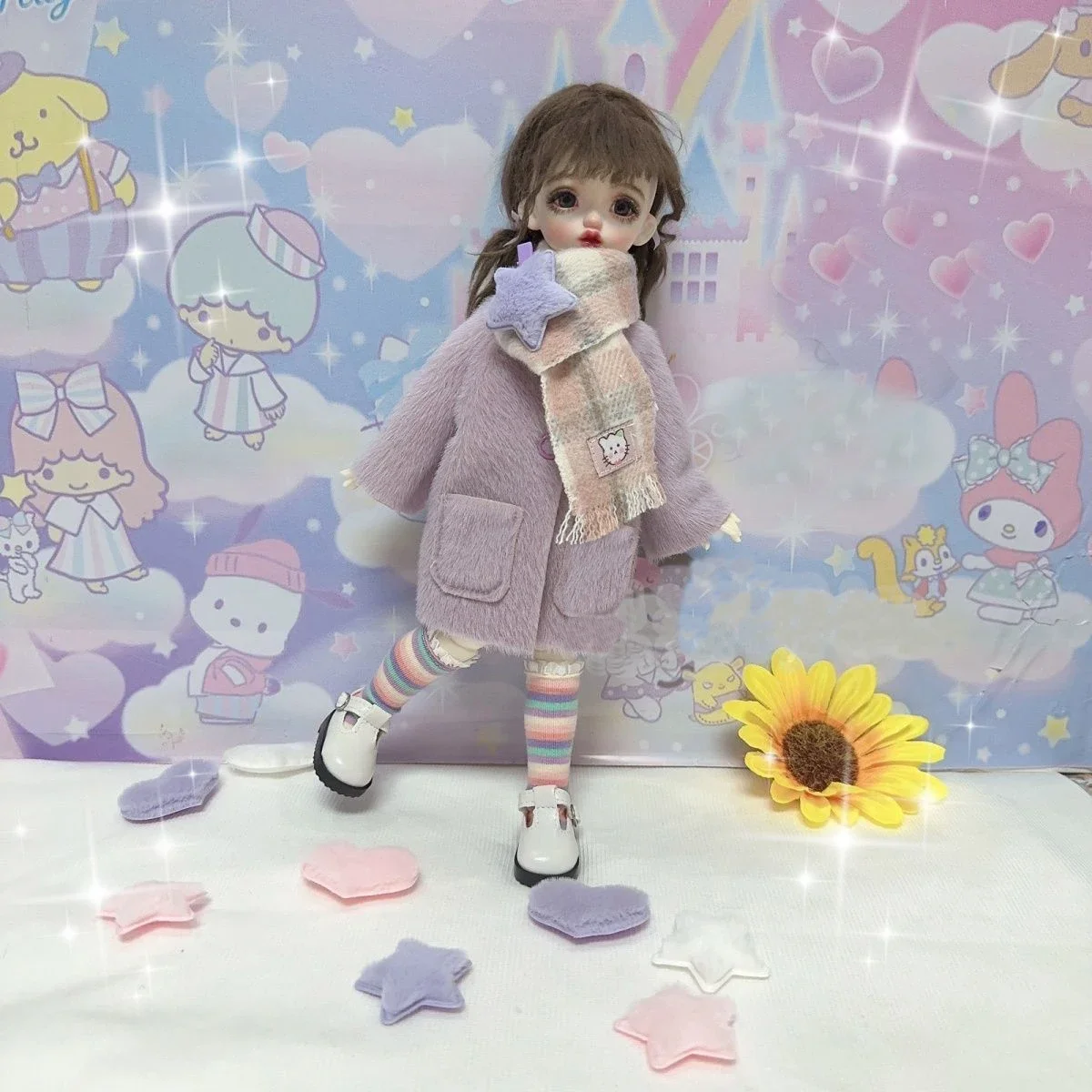 26-30cm Doll's Clothes Set for 1/6 Bjd Doll Coat Winter Coat Suit Diy Girl Toy Dress Up Play House Gift Doll Accessories,No Doll