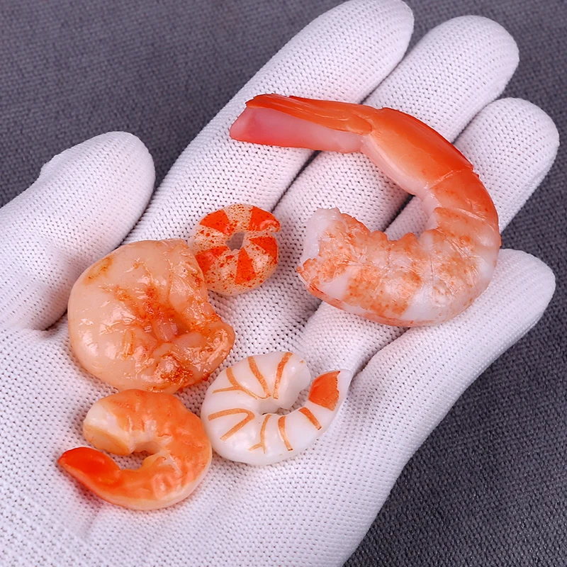 Simulation PVC Shrimp, Fake Food Model, High Imitation Shrimp, Shooting Prop, Photo Props, 5 PCs per Lot