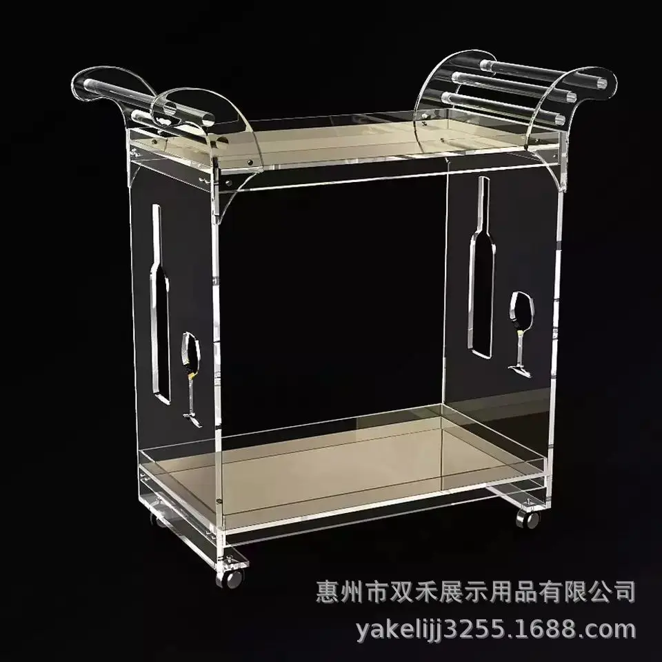 

Transparent Acrylic Dining Car Ins Nordic Vintage Cart Tea Cart Household Movable Wine Car Hotel Dining Car