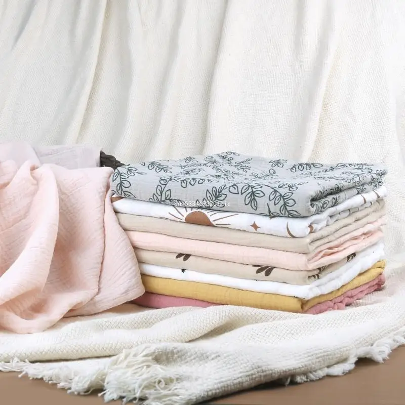 Newborn Wrap Blanket Crepe-Cloth Baby Bath Towel Muslin-Towel Stroller Blanket