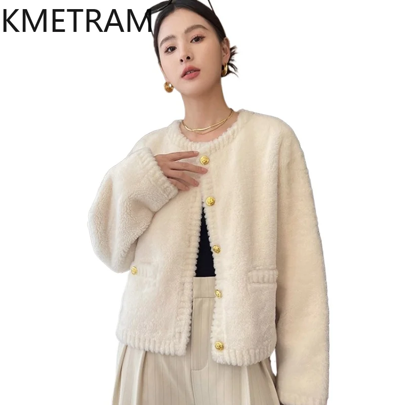 100% Natural Merino Wool Sheepskin Double Faced Fur Jacket Woman Short Real Fur Coat Women Winter Clothes 2025 шуба женская