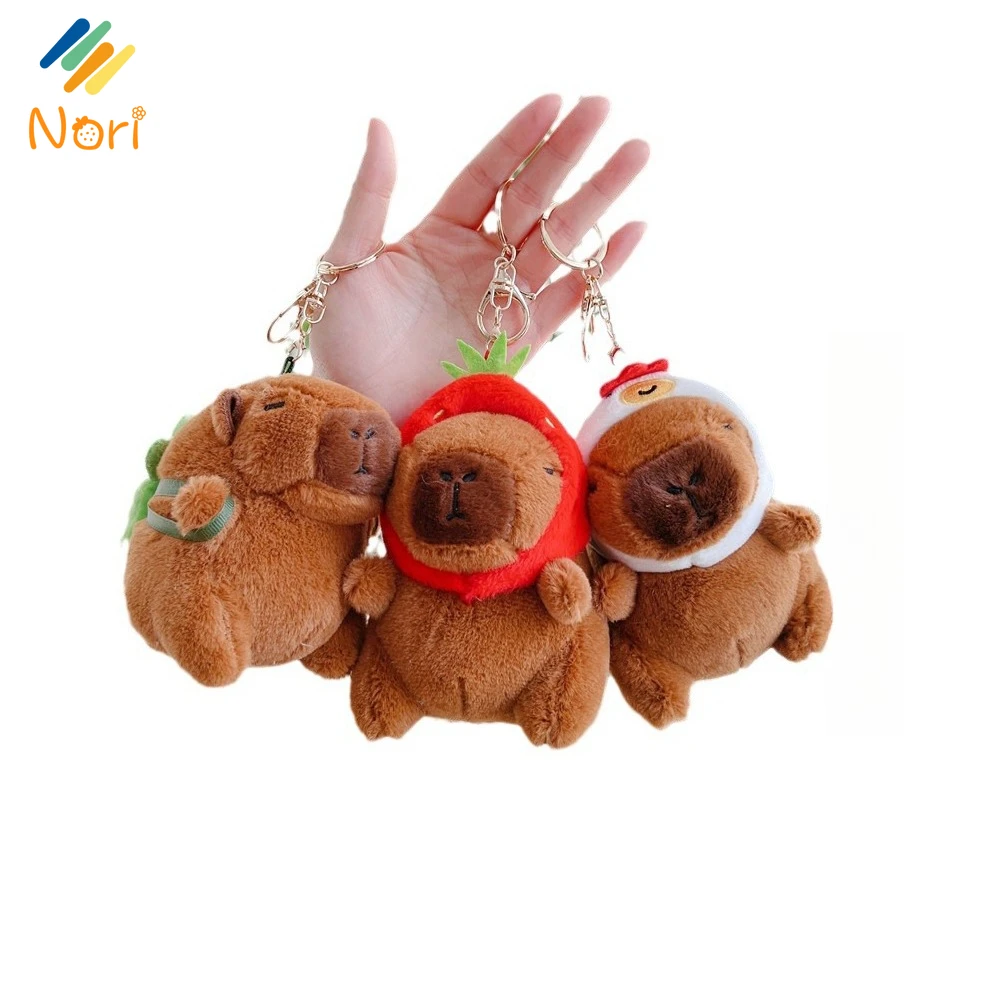 Nori-juguete de peluche de capibara de 10cm/11cm, llavero de peluche suave, colgante para mochila, regalo