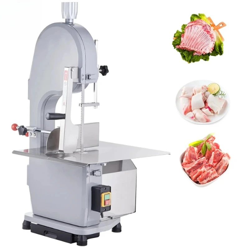 Commercial Electric Meat Bandsaw, 1500W Stainless Steel Countertop Bone Sawing Machine,0.16-7.9 Inch Cutting Thickness
