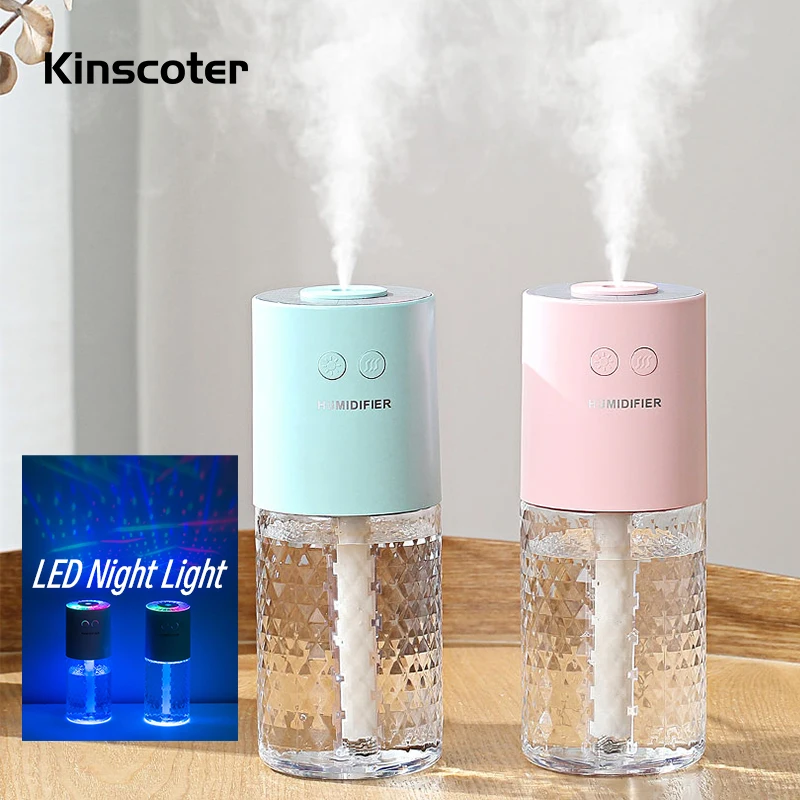 Wireless Air Humidifier Mini USB Portable Rechargeable Humidifier Purifier Aroma Diffuser With Colorful Projection Lamp