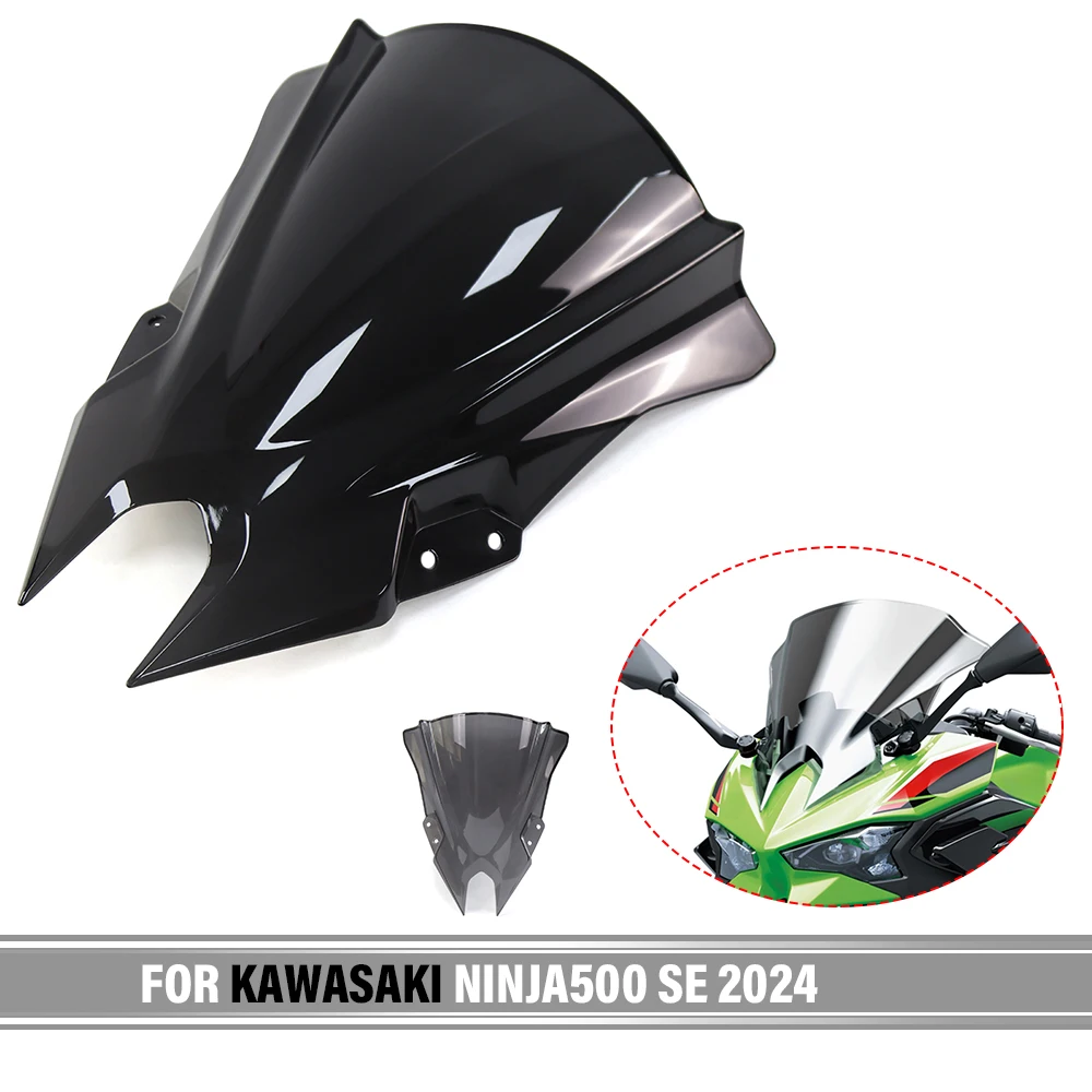 

Motorclycle Accessories NINJA500 Windshield Windscreen Fairing Screen Double Bubble Motos For Kawasaki NINJA500 SE 2024 Wind