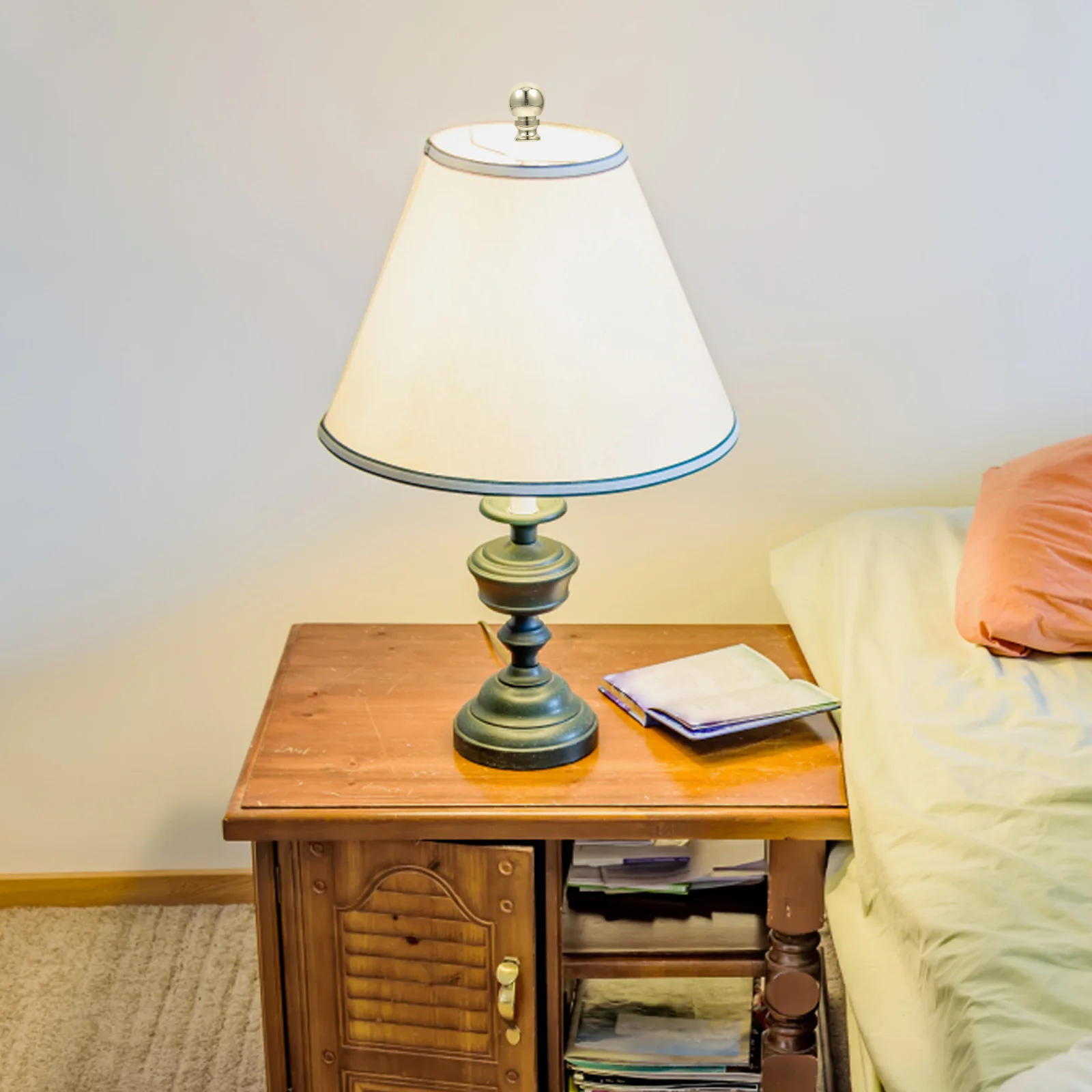 

Lamp Finial Cap Decoration Aluminum Alloy Durable Faux Gold Finish Round Head Easy Install Lampshade Finials Parts