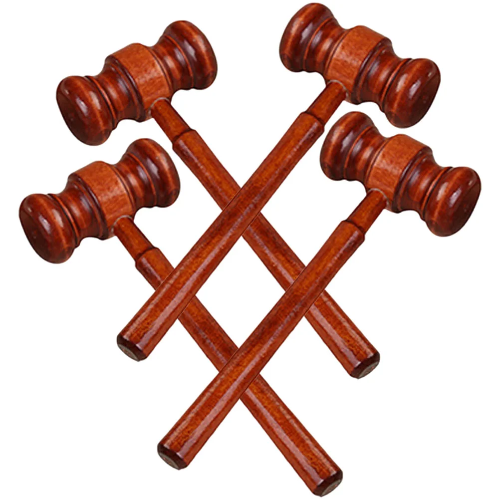 4 Pcs Cosplay Auction Hammer Child Childrens Toys Kids Educational Wood Judge Order