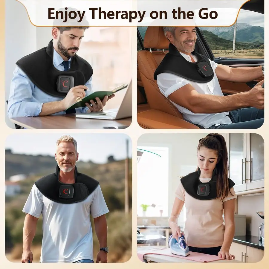 

2.5lb Cordless Heating Pad for Neck Pain Relief, Weighted Rechargeable Heat Pad, FSA HSA Eligible, Electric Neck Heater with 210