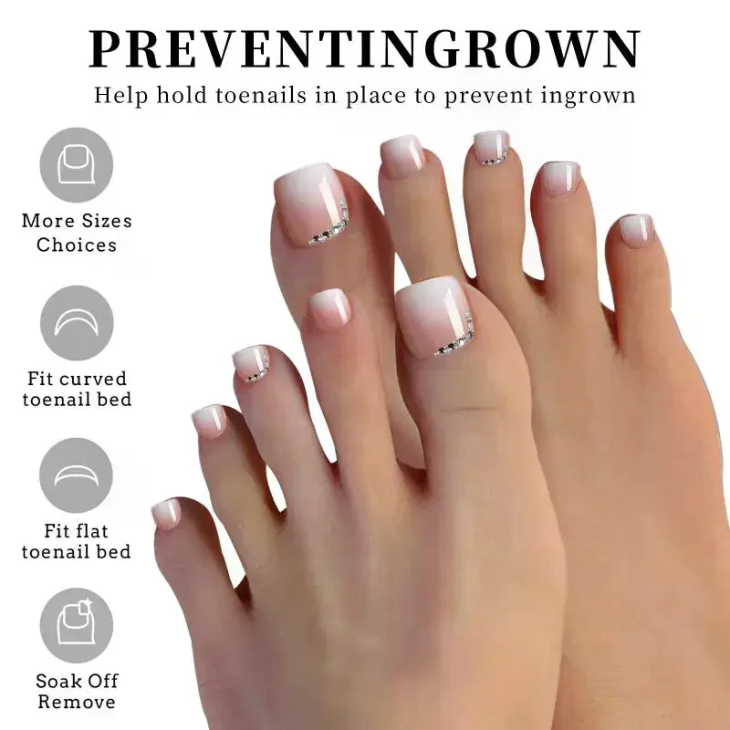 120Pcs French Style Wearing Fake Nail Toenails Display Toenail Stickers Full Cover Latest Hot Selling Style Foot Nails Tips