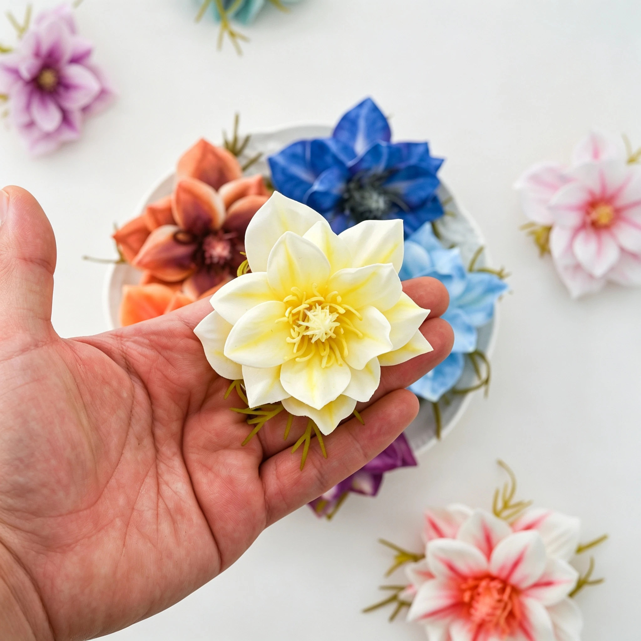 5/10 Stück künstliche Blumenköpfe aus Seide für Heim, Zimmer, Tischdekoration, Hochzeitskranz, Garten, Hof, Bogen, Party, Vase, DIY-Geschenk, Süßigkeitenbox, Requisiten – Detail 6
