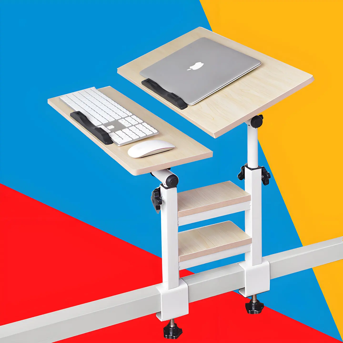 Foldable Bed Laptop Desk Space Saving Bedside Table for Dorm Room Adjustable Height