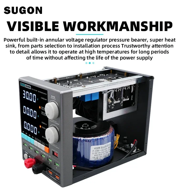NEW Factory SUGON 3005D USB CNC Output Adjustable Lab Power Supply for Repair Mobile Phone