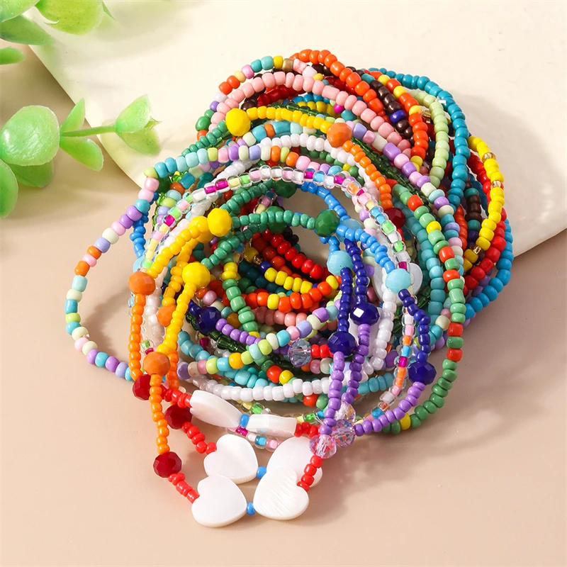 10 Stück/Set, bunte, handgefertigte Armbänder im Bohème-Stil für Damen und Mädchen, ideal als Schmuckgeschenk für Partys und Festivals. – Detail 2