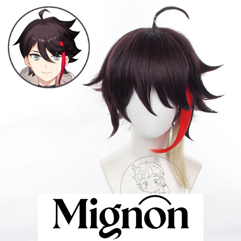 

Виртуальный парик для косплея YouTuber Saegusa Akina, Nijisanji, короткие волосы, подарок на Хэллоуин