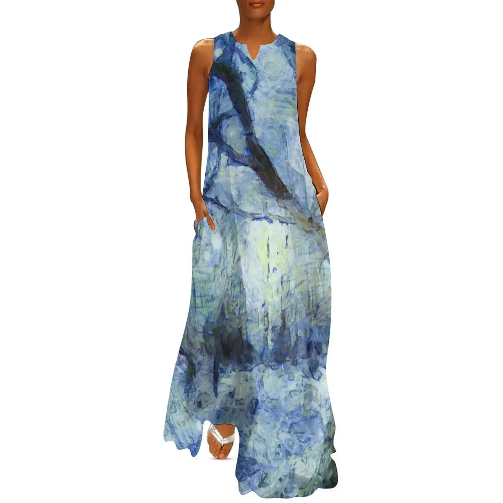 

The Blue Forest Art Long Dress Womens dresses sexy short dresses daring dresses for womens Dress