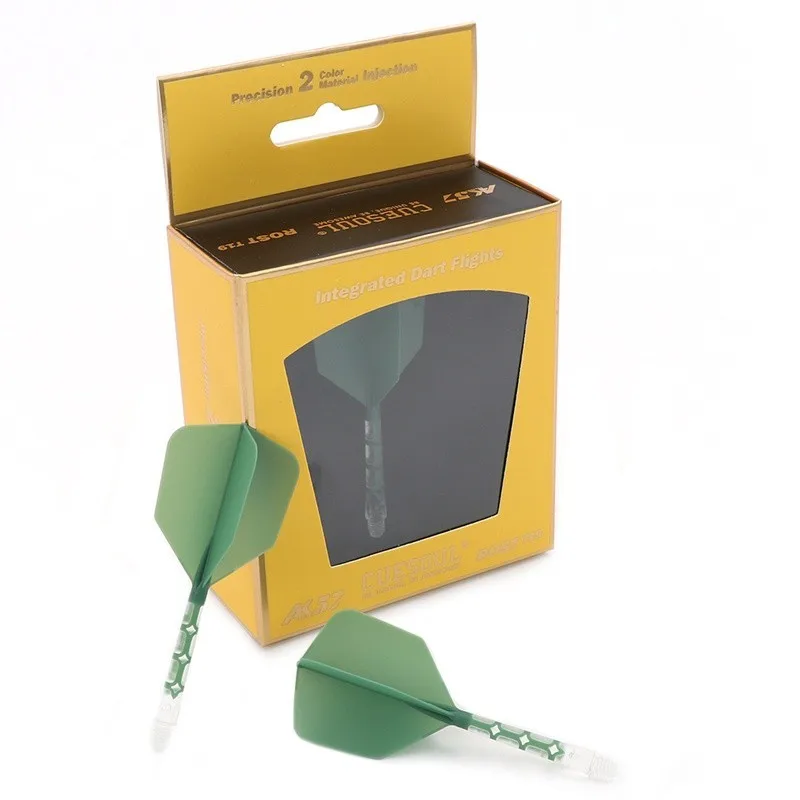 

CUESOUL ROST T19 Integrated Dart Shaft and Flights Big Wing Shape,Set of 3-Dark Green