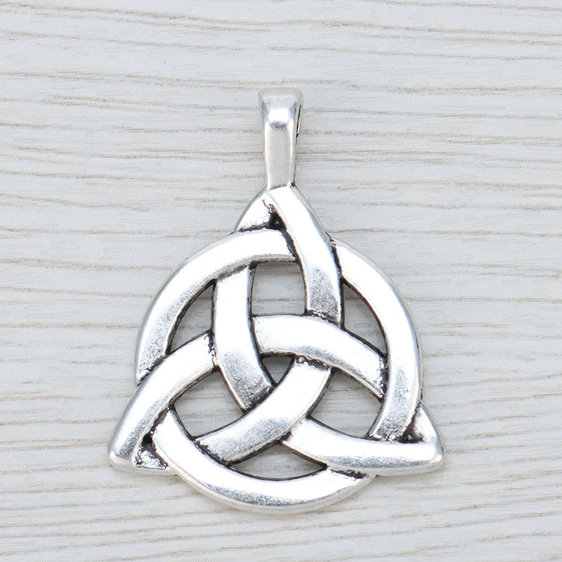 10 x Tibetan Silver Celtic Knot Trinity Triquetra Statement Charms Pendants 2 Sided For DIY Necklace Jewelry Making Findings