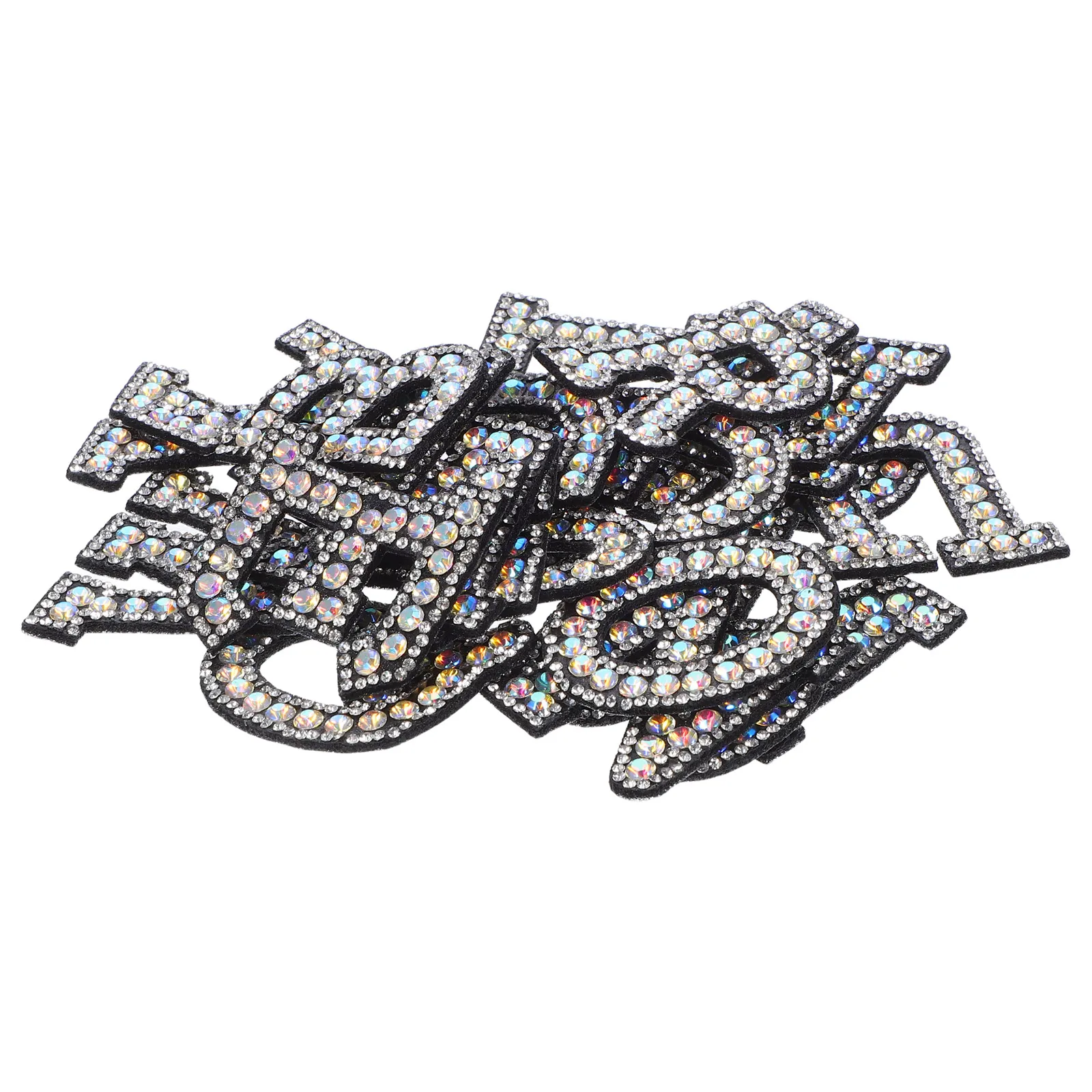 

26Pcs Iron on Rhinestone Letters Stickers for Clothing DIY Projects Easy to Use Long Lasting Adhesion Fabric Decorations