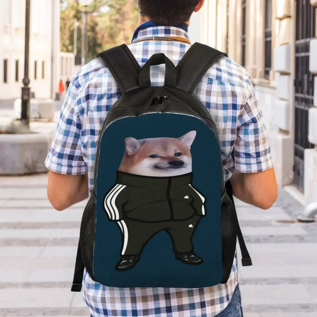 Cheems Doge Shiba Inu Meme Backpack for Men Women School College Student Bookbag Fits 15 Inch Laptop Bags