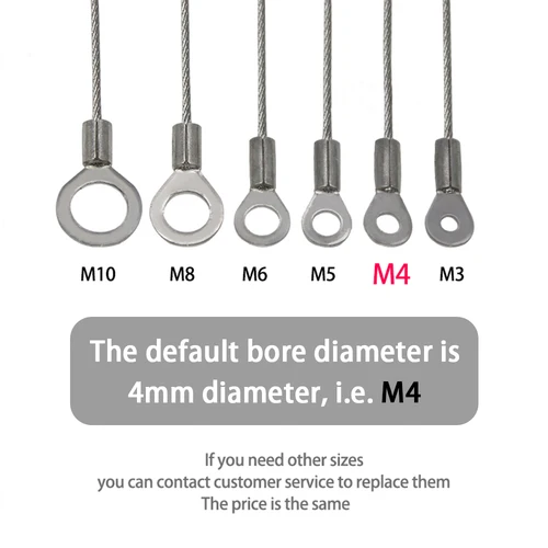 Imagen 2 del producto 4 Uds. De ojales de alambre de acero inoxidable de 1-2mm de espesor, Cable de cuerda corta, bloqueo de cadena, cordón de seguridad para prevención de caídas