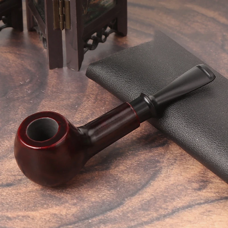 

New Classic Solid Wood Vertical Pipe Handmade With Babau Wood - Creative And Personalized 9mm Filter Pipe For Men As A Gift