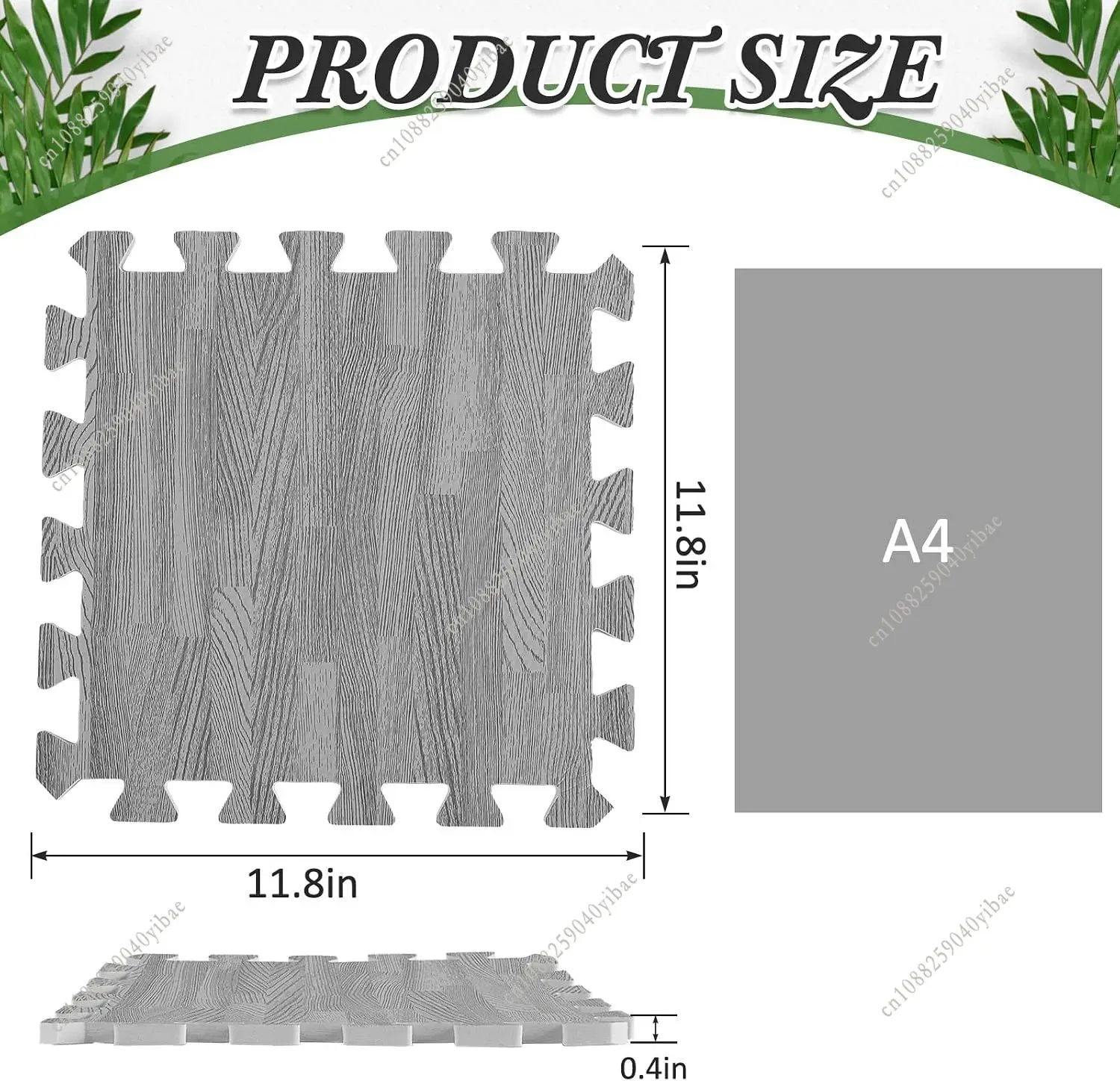 16Pcs Wood Grain Foam Floor Tiles 30x30x1CM EVA Foam Interlocking Floor Tiles Home Space Living Room Puzzle Floor Mat Rug view 2