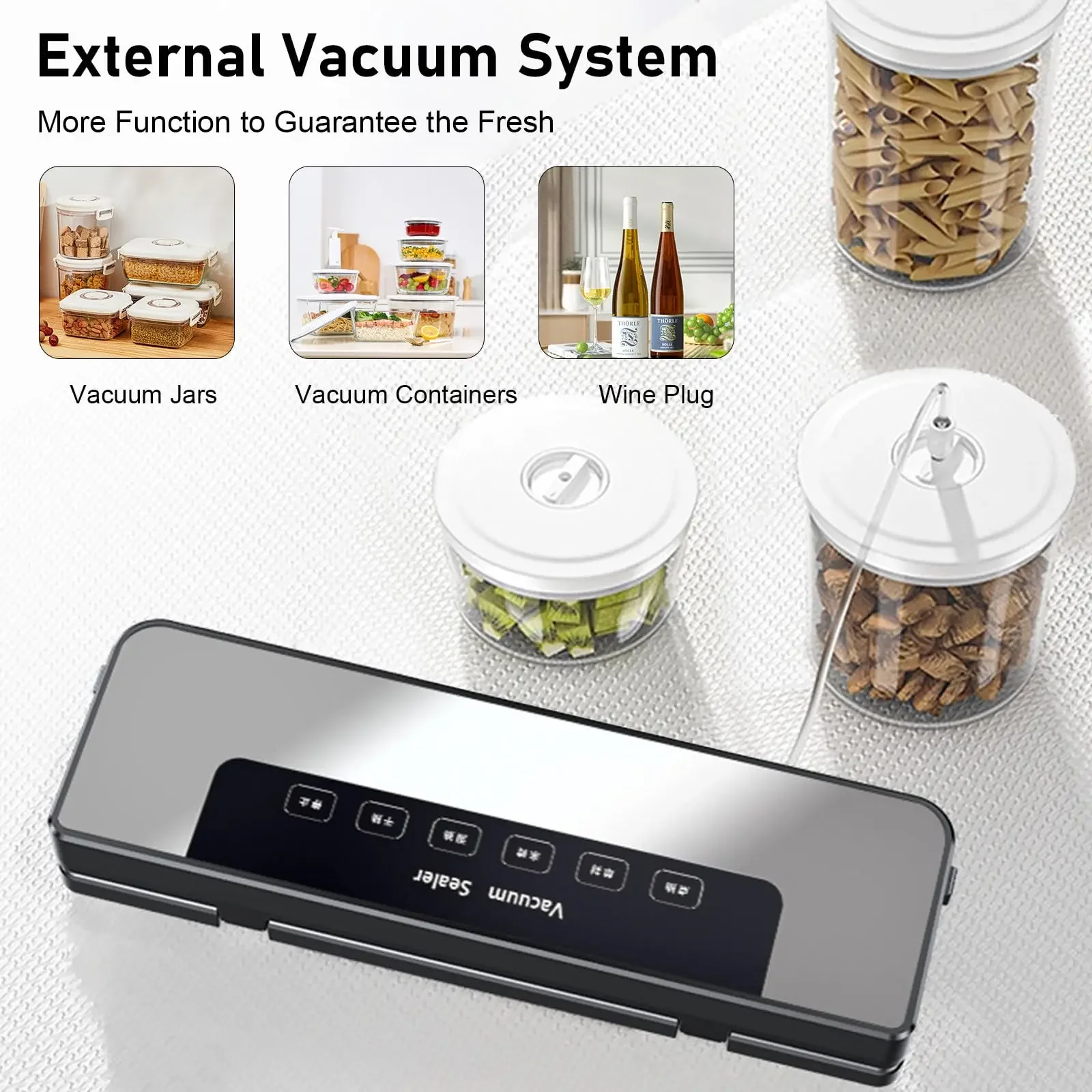 Food Saver Vacuum Sealer Machine Compact-Fast Food Bag Sealer Dry & Moist Modes Powerful Suction Air Witn 50 Airtight Bags