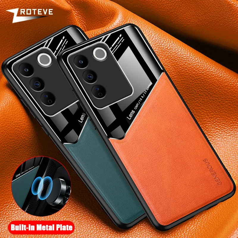 For Vivo V27 Pro Case Zroteve PU Leather Soft Frame Hard PC Cover For Vivo V27E V25 E V25E VivoV27 VivoV25 Pro Phone Cases