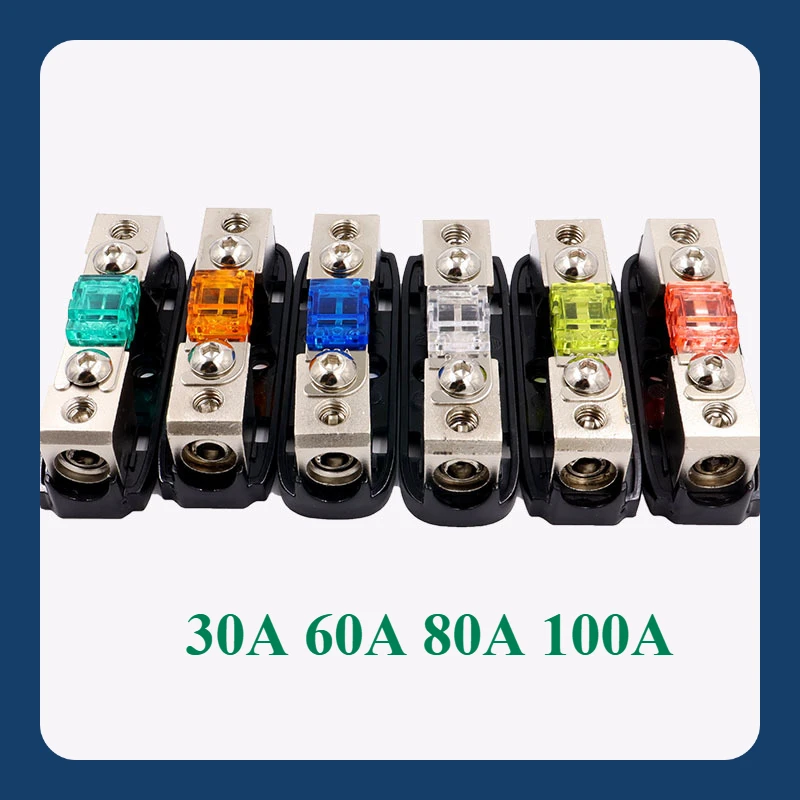 30A 60A 80A 100A Car Audio Modified Mini Frosted Fuse Box AFS Fuse Holder Power Supply Fuse Holder Breaker