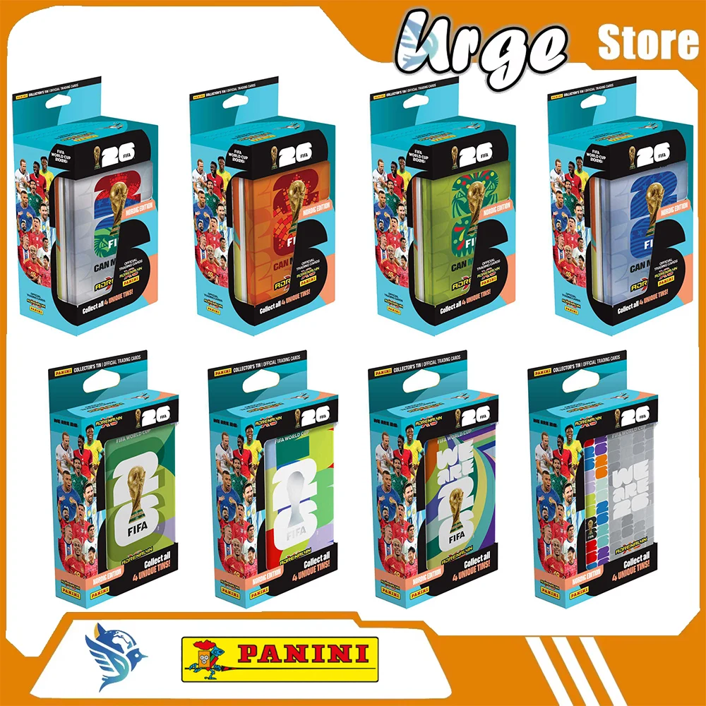 Фото Коллекционные карточки Panini FIFA World Cup 2026 Adrenalyn XL, скандинавское издание, коллекционная серия, карточки для обмена, коллекционная жестяная коробка, случайный набор, 1 коробка