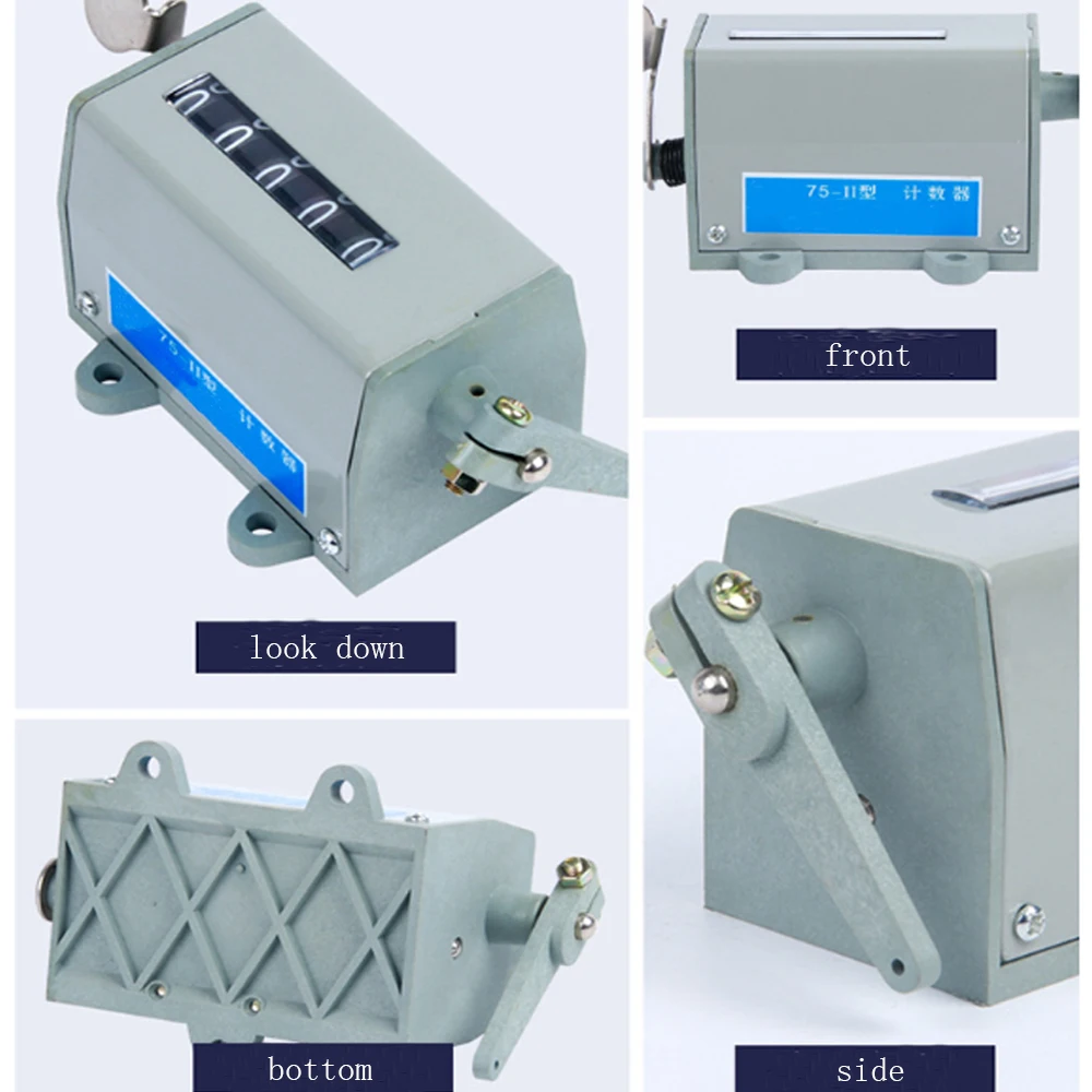 75-I 75-II 5 Digits Counter Machine Tool Machinery Rotating Speed Meter Totalizing Pull Counter Resettable Manual Pull Counter