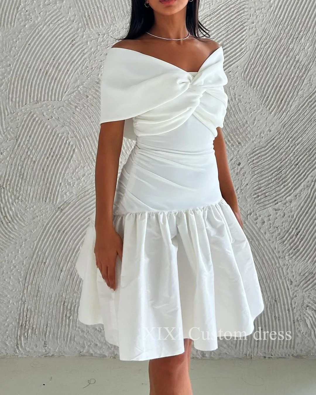 

Xixi Vestidos Para Eventos Especiales Short Formal Occasion Dresses Off-The-Shoulder Neckline A-Line Wedding Party Dress Prom Dr